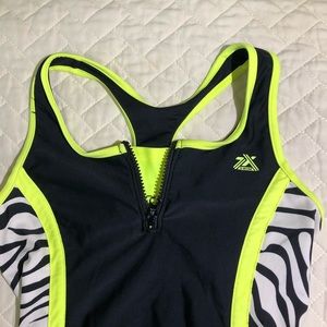 Black One Piece with Zebra Print